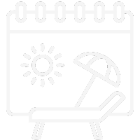 Icon of calendar with sun chair
