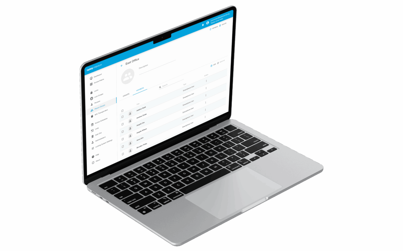 Laptop screen with Person Group